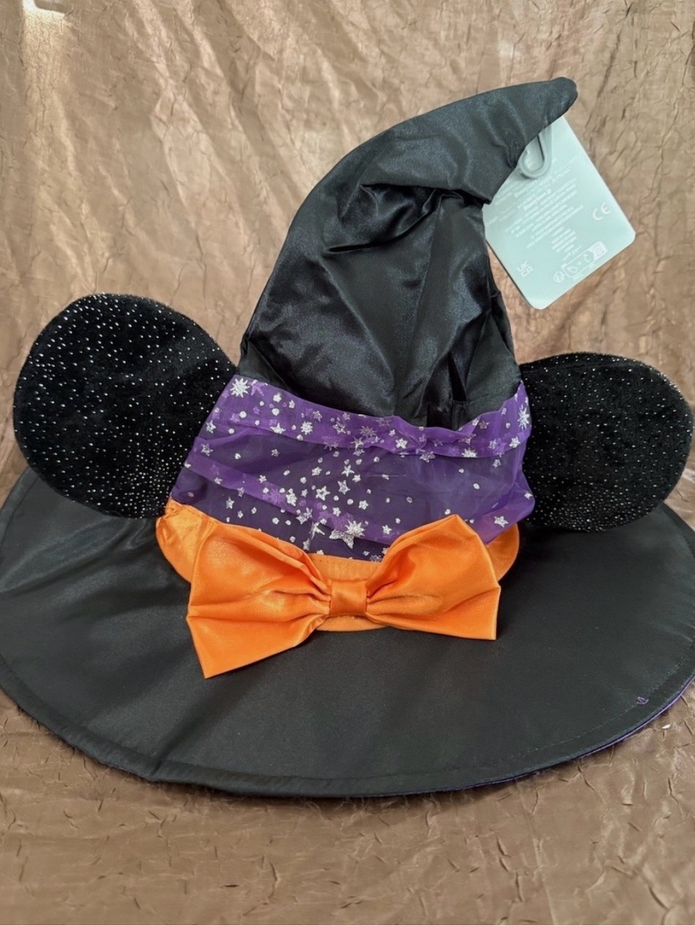 Disney Park Exclusive Girls Minnie Mouse Sparkle Witch Hat w/ Ears Halloween NEW - Picture 2 of 4